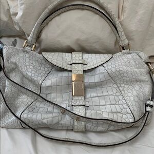 MaxMara Textured white Leather Accent Bag Max Mara XL